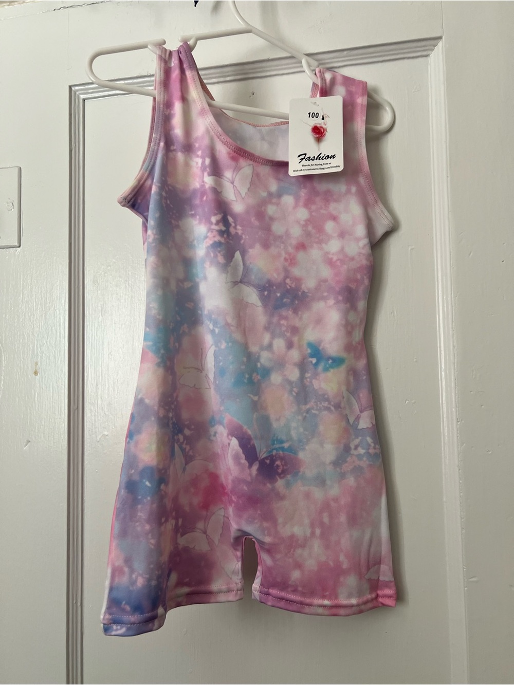 NWT Pastel Butterfly Tie-Dye Tank Leotard 3T